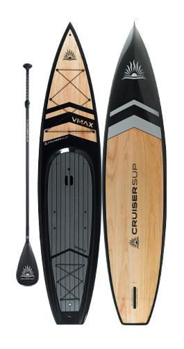 Two V-MAX LE 12'6" Touring Wood/Carbon Paddle Board Package By Cruiser SUP®